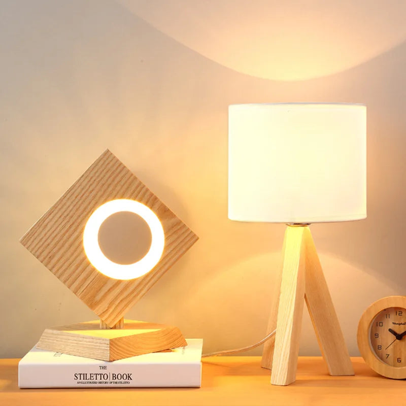WoodAura | Modern wooden table lamp