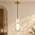 Bliss aged brass pendant light in a warm contemporary interior