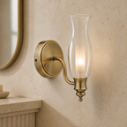 Vestry 1 Light Wall Light Antique Brass IP44