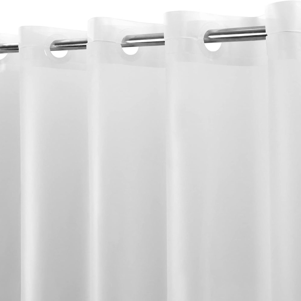 No Hook PEVA Shower Curtain or Liner - 8G Heavy Duty Frosted Bathroom Shower Curtain No Hooks Required, Waterproof Plastic & PVC Free, Standard Size 71 x 74, Frost